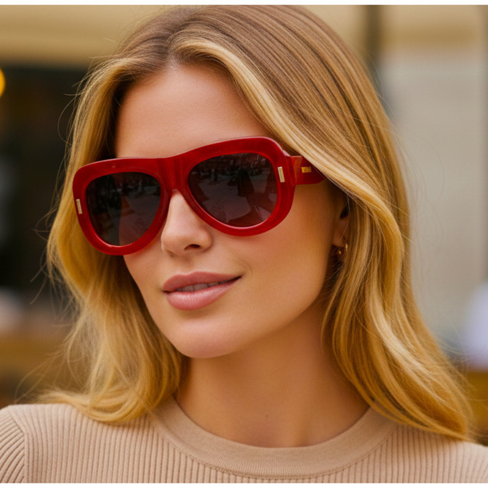 NWT Salvatore Ferragamo SF-SF2029SE Red 57mm Sunglasses